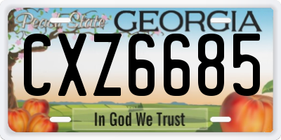 GA license plate CXZ6685