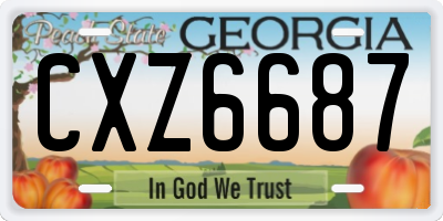 GA license plate CXZ6687