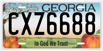 GA license plate CXZ6688
