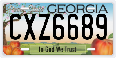 GA license plate CXZ6689