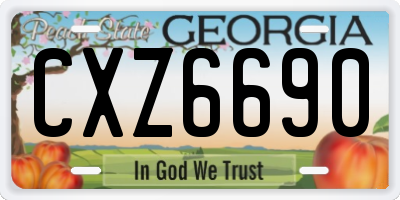 GA license plate CXZ6690
