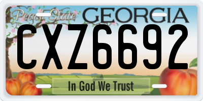 GA license plate CXZ6692