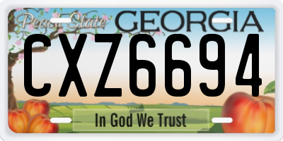 GA license plate CXZ6694