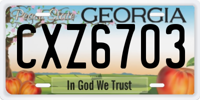 GA license plate CXZ6703