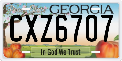 GA license plate CXZ6707