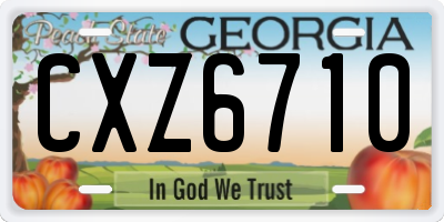 GA license plate CXZ6710