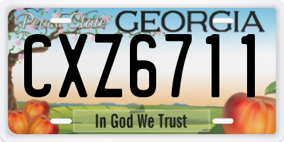 GA license plate CXZ6711