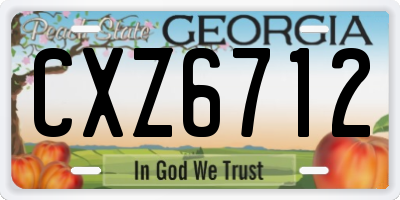 GA license plate CXZ6712