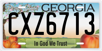 GA license plate CXZ6713