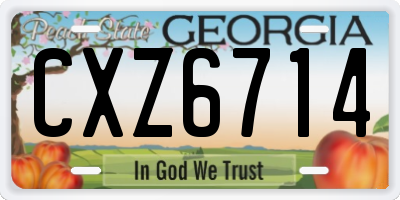 GA license plate CXZ6714