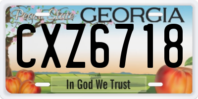 GA license plate CXZ6718