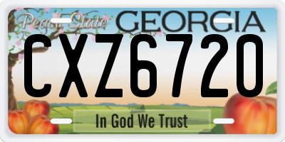 GA license plate CXZ6720
