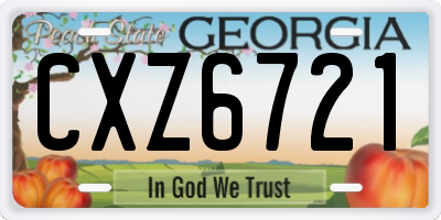 GA license plate CXZ6721