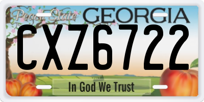 GA license plate CXZ6722