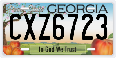 GA license plate CXZ6723