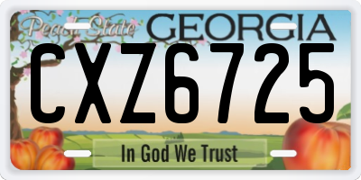 GA license plate CXZ6725