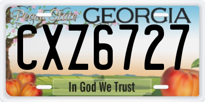 GA license plate CXZ6727