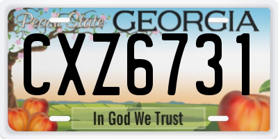 GA license plate CXZ6731