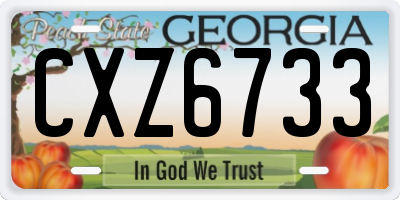 GA license plate CXZ6733
