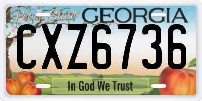 GA license plate CXZ6736