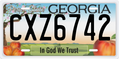 GA license plate CXZ6742