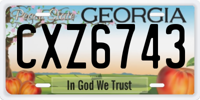 GA license plate CXZ6743