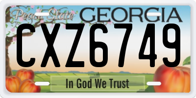GA license plate CXZ6749