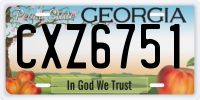 GA license plate CXZ6751