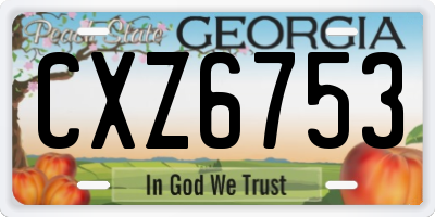 GA license plate CXZ6753