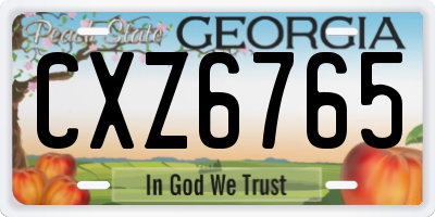 GA license plate CXZ6765