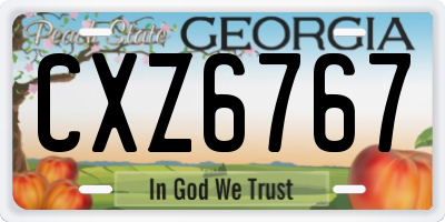 GA license plate CXZ6767