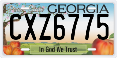 GA license plate CXZ6775
