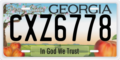 GA license plate CXZ6778