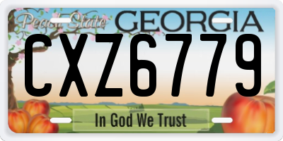 GA license plate CXZ6779