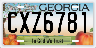 GA license plate CXZ6781