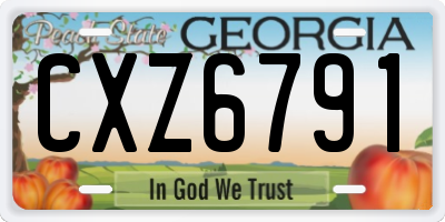 GA license plate CXZ6791
