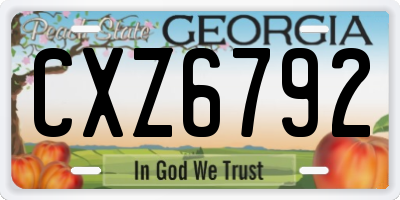 GA license plate CXZ6792