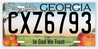 GA license plate CXZ6793