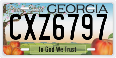 GA license plate CXZ6797
