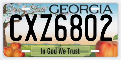 GA license plate CXZ6802