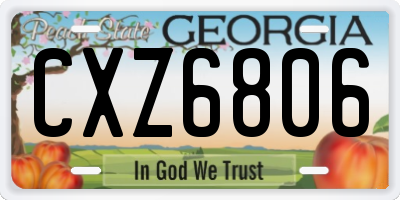 GA license plate CXZ6806