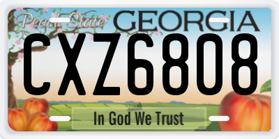GA license plate CXZ6808