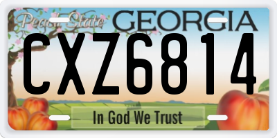 GA license plate CXZ6814