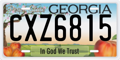 GA license plate CXZ6815