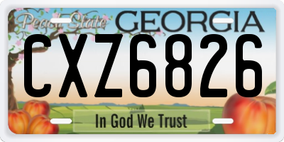 GA license plate CXZ6826