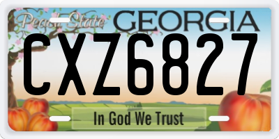 GA license plate CXZ6827