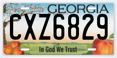 GA license plate CXZ6829