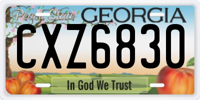 GA license plate CXZ6830