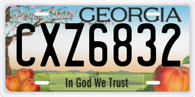GA license plate CXZ6832