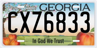 GA license plate CXZ6833